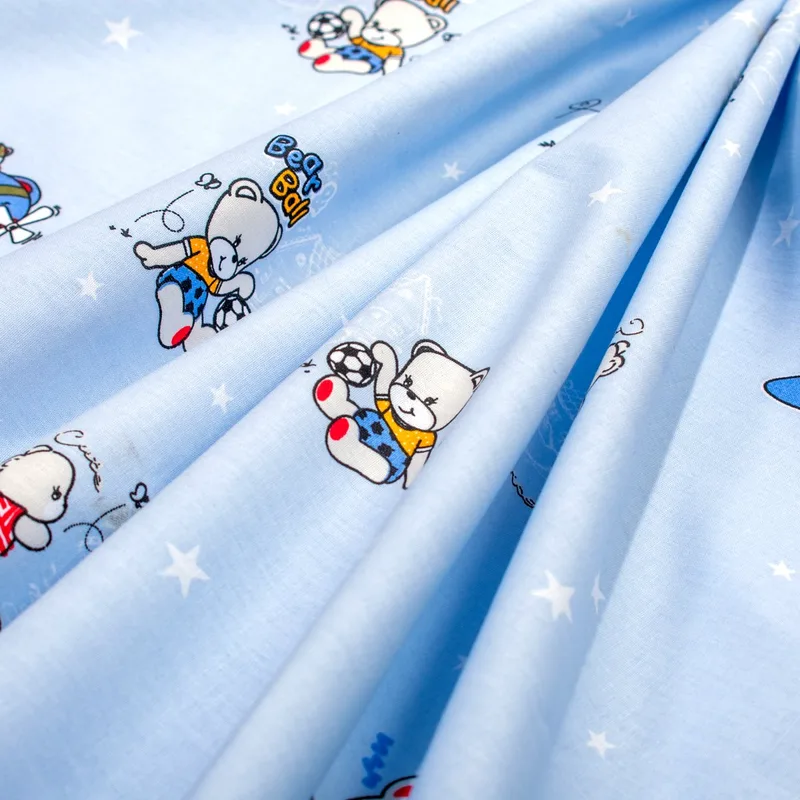 Σεντόνι Λίκνου (80x110) Dimcol Bear's Playtime 591 Sky Blue