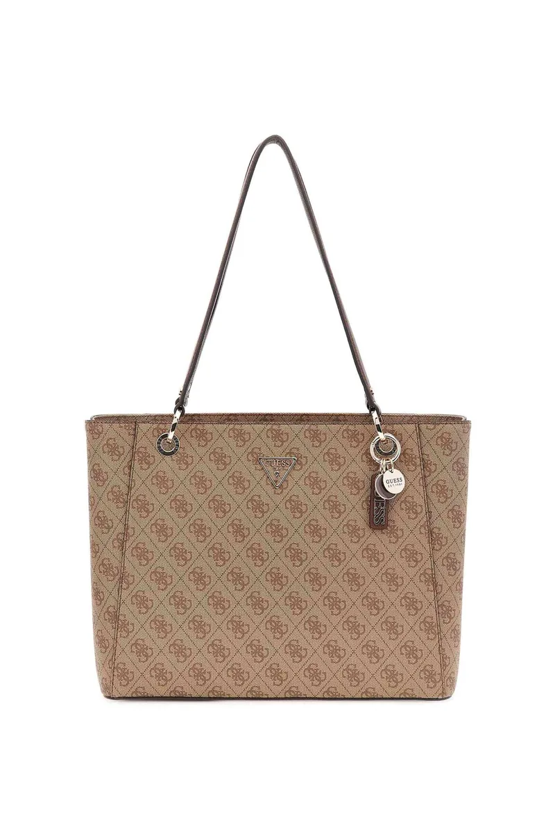 Guess γυναικεία τσάντα ώμου με all-over logo print "Noelle II" - HWBG9672250 Καφέ