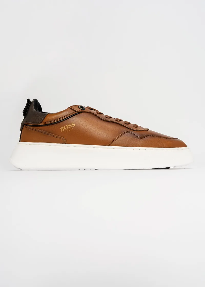 BOSS Shoes Δερμάτινα Sneakers της σειράς Sport - U430 Cognac Burn
