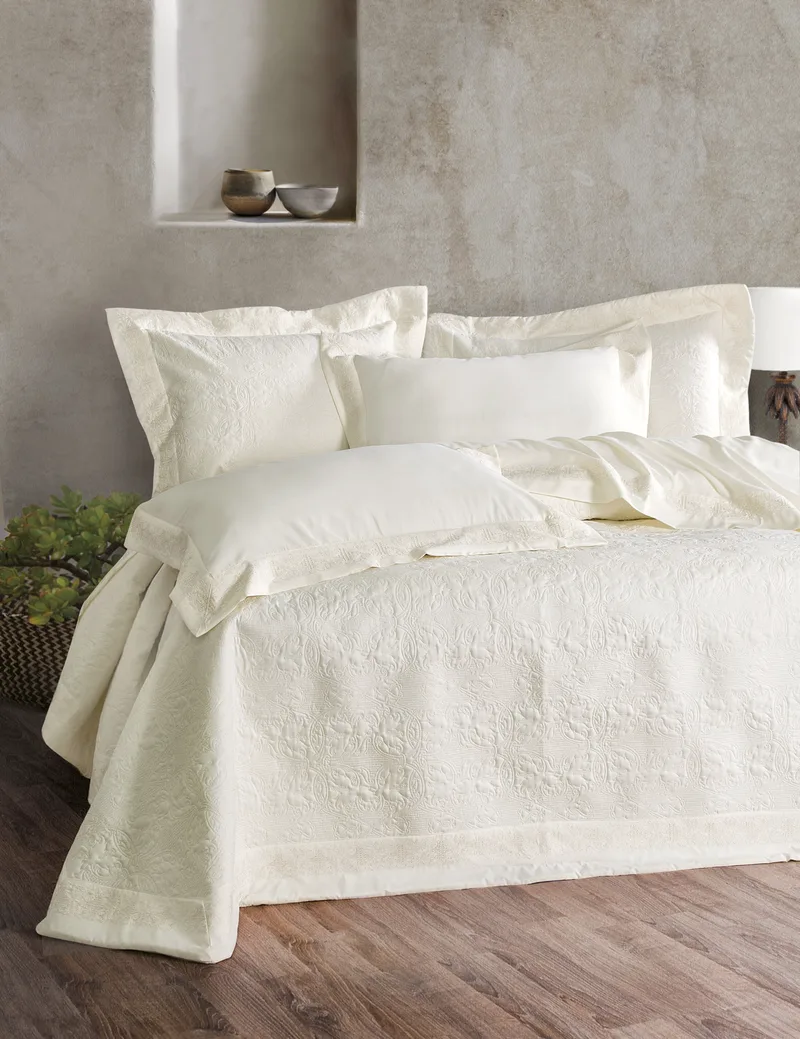 Σετ κουβερλί νυφικό (235Χ250) IRINA ECRU, RYTHMOS HOME