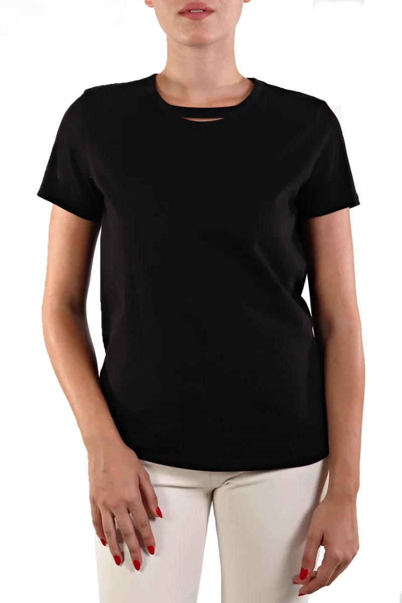 ELISABETTA FRANCHI T-SHIRT ΚΟΛΙΕ ΜΑΥΡΟ