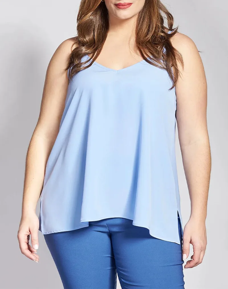 PARABITA Lingerie κρεπ τοπ σε γραμμή-Α 012610189476-040 Ciel