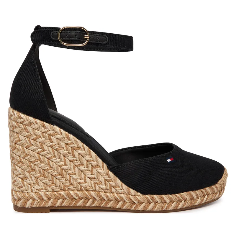 Εσπαντρίγιες Tommy Hilfiger Flag High Wedge Espad Closed Toe FW0FW09225 Μαύρο