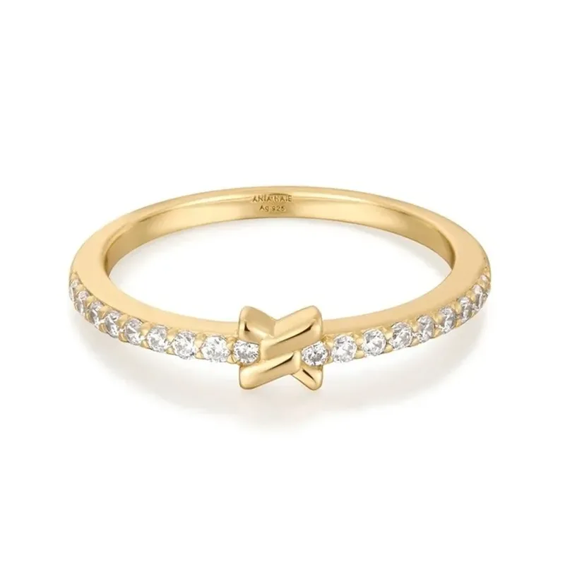 Επίχρυσο δαχτυλίδι Ania Haie 925 Cross Cubic Zirconia Ring R061-01G R061-01G Ασήμι