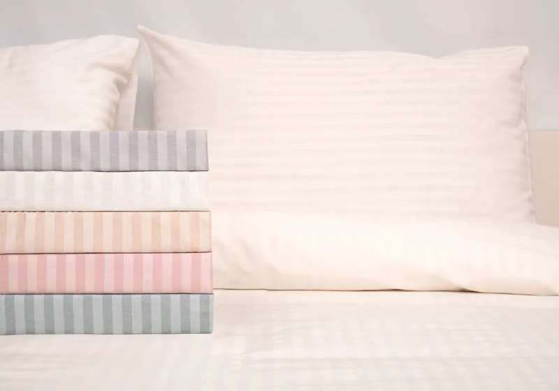 Σεντόνι Υπέρδιπλο 235x270 Polycotton Σατέν ριγέ 850 Μέντα