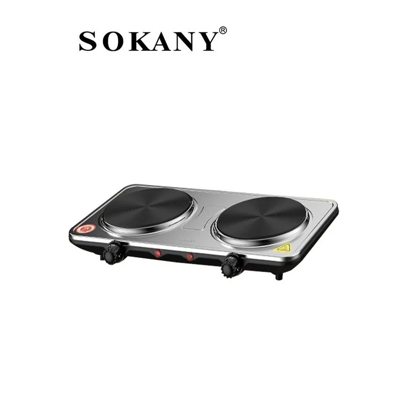 Sokany SK-5102 Επιτραπέζια Εστία Εμαγιέ Διπλή Γκρι