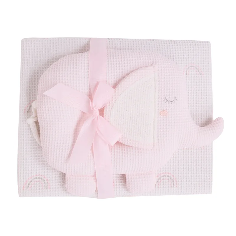 Κουβέρτα Αγκαλιάς Πικέ Das Baby 4957 Grey- Ροζ- White 75x100