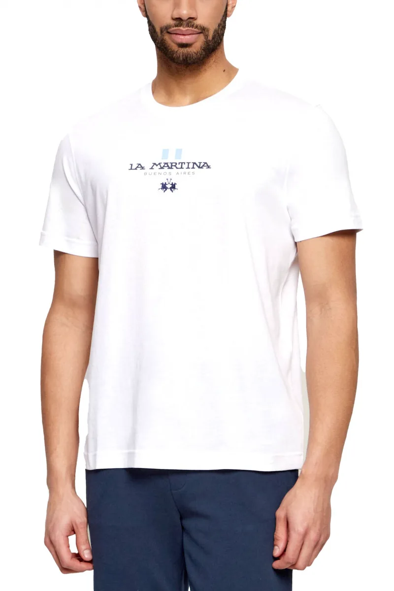 LA MARTINA T-SHIRT CREW NECK REGULAR FIT LOGO ΛΕΥΚΟ