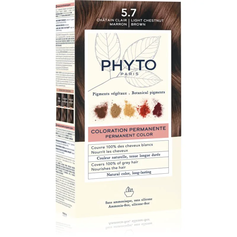 Phyto Color βαφή μαλλιών χωρίς αμμωνία απόχρωση 5.7 Light Chestnut Brown 1 τμχ