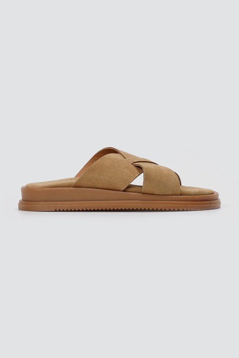 Estil Leather Sandals - 1825 - Μπεζ Suede