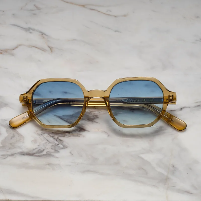 TYLER A13EP8 - TYLER - CHAMPAGNE - GRADIENT BLUE Sunglasses | Champagne | Gradient Blue Shades | Explicit Poets Sunglasses
