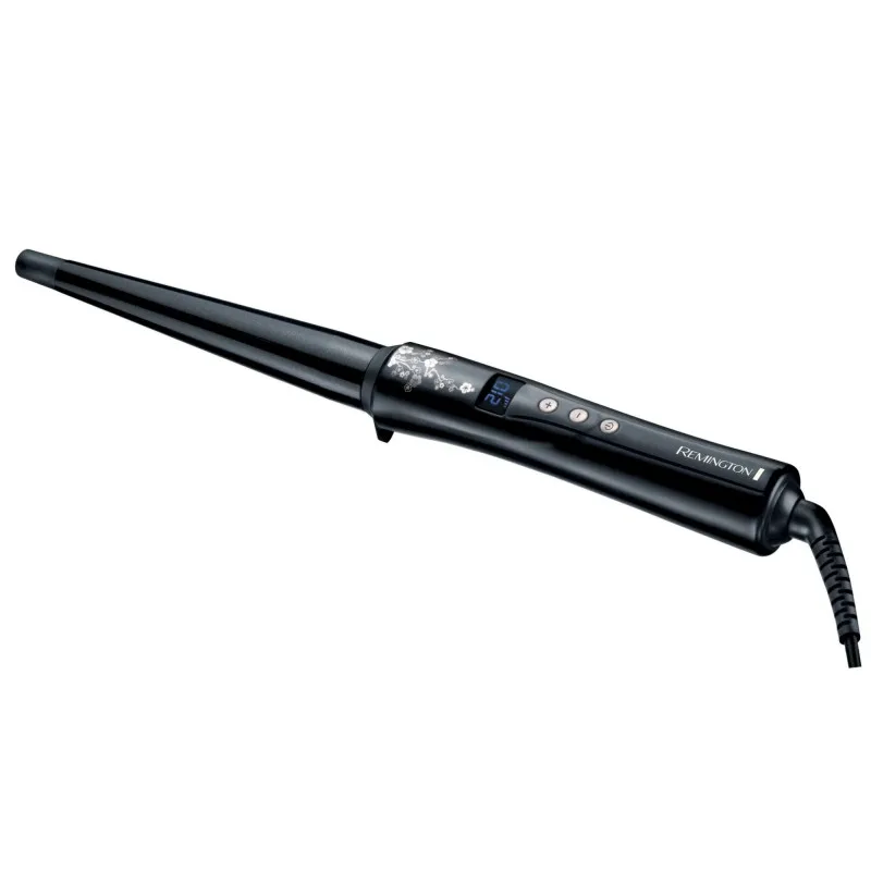 Ψαλίδι μαλλιών Remington Ci95, 210C, Κεραμική επίστρωση, Οθόνη, Γρήγορη θέρμανση, Μαύρο