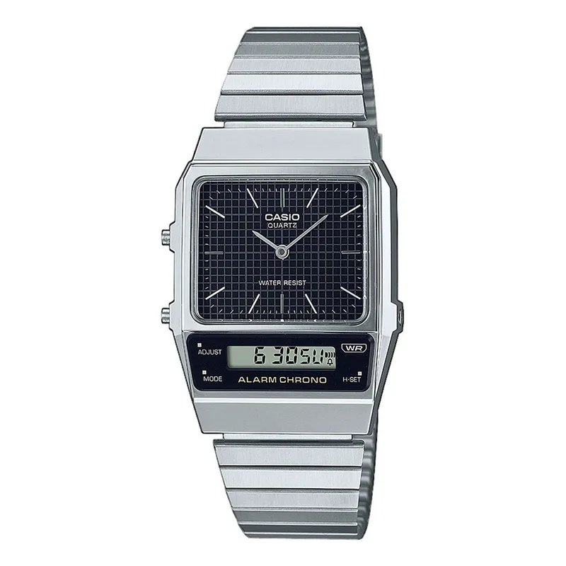 CASIO Vintage AnaDigi Silver Stainless Steel Bracelet AQ-800E-1AEF