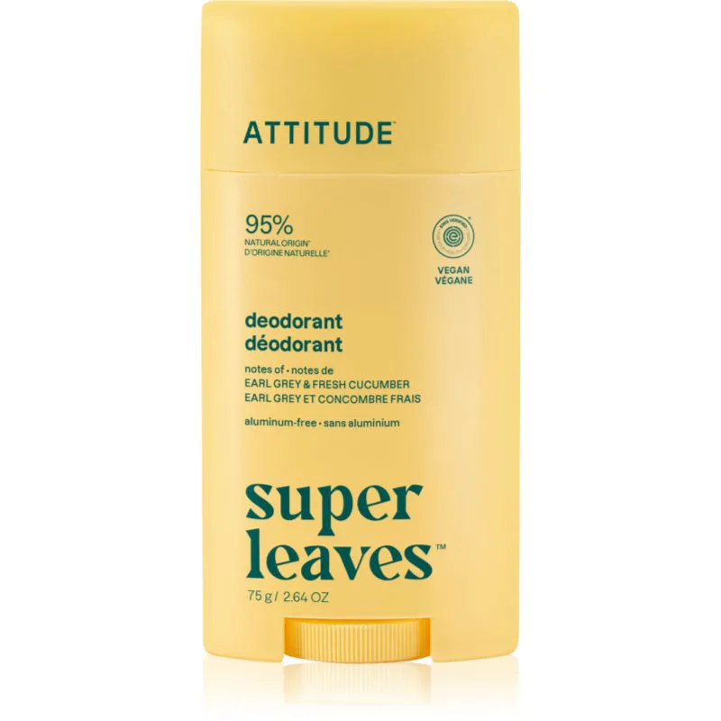 Attitude Super Leaves Natural Deodorant αποσμητικό Earl Grey & Cucumber 75 γρ