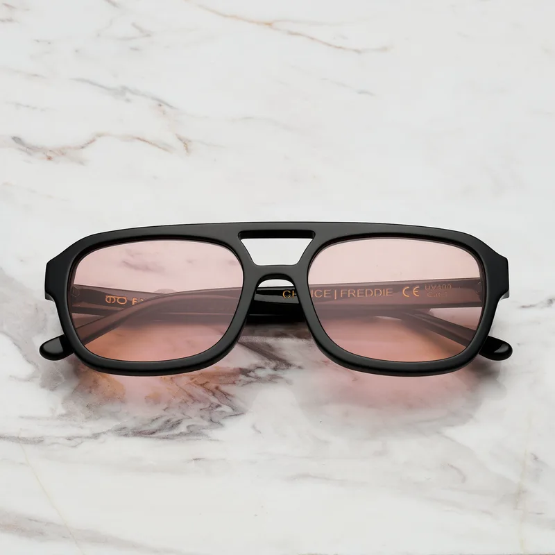 FREDDIE Tinted Sunglasses | Black | Ροζ Shades | Explicit Poets Sunglasses