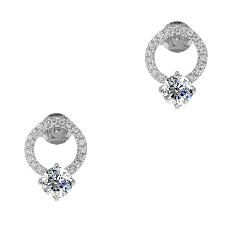 Σκουλαρίκια με Moissanite Diamonds από Ασήμι SK3774