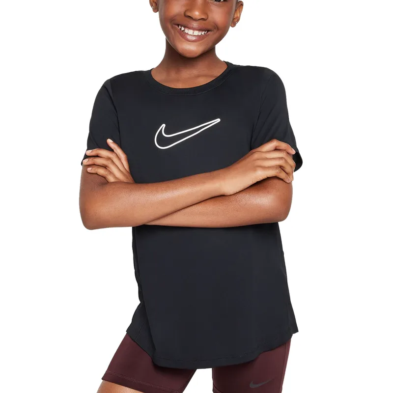 Nike One Fitted Big Kids Girls Dri-FIT Short-Sleeve Top