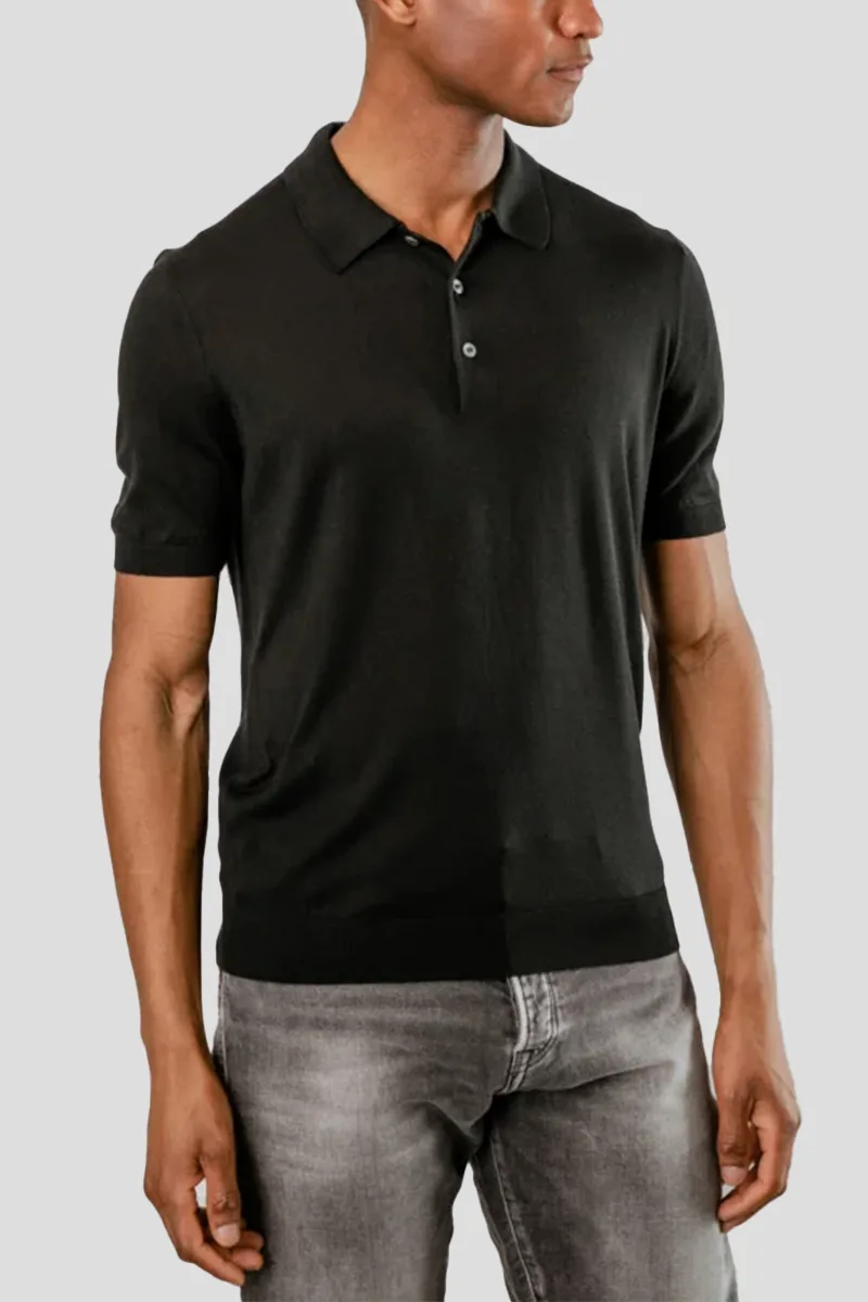GRAN SASSO Ανδρικό Μαύρο Polo T-shirt
