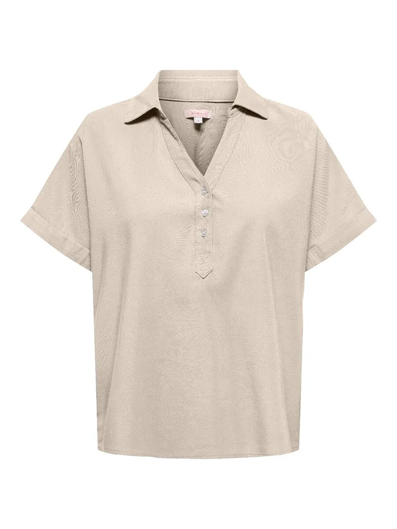 Only Laris Life Γυναικείο Polo Μπλουζάκι 15364279 Μπέζ