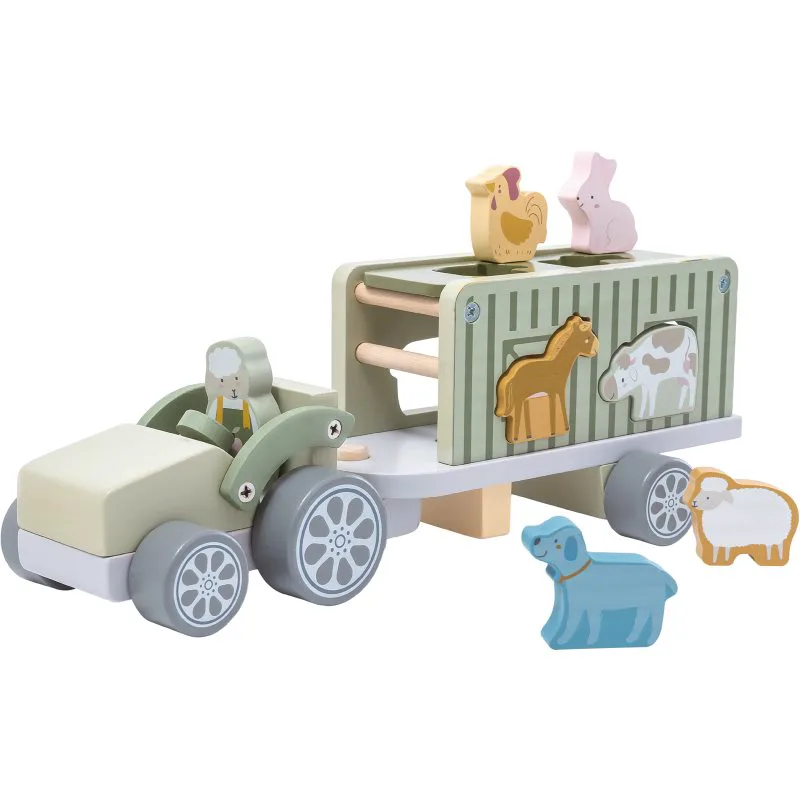 2Kids Toys Wooden Car with Animals σετ παιχνιδιών από ξύλο 2y+ 10 τμχ
