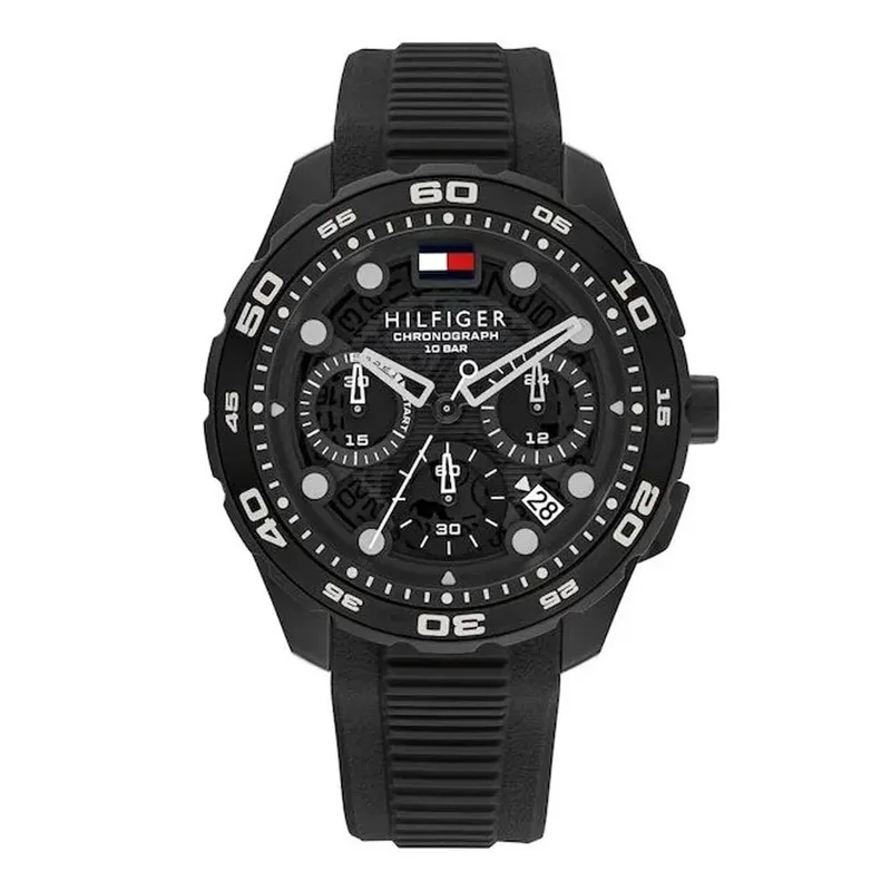 TOMMY HILFIGER Regatta Black Rubber Strap 1792233