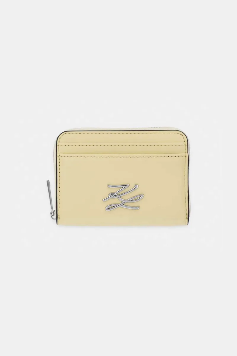 Karl Lagerfeld γυναικείο δερμάτινο πορτοφόλι "Autograph Small" - B2W32005 Κίτρινο Ανοιχτό