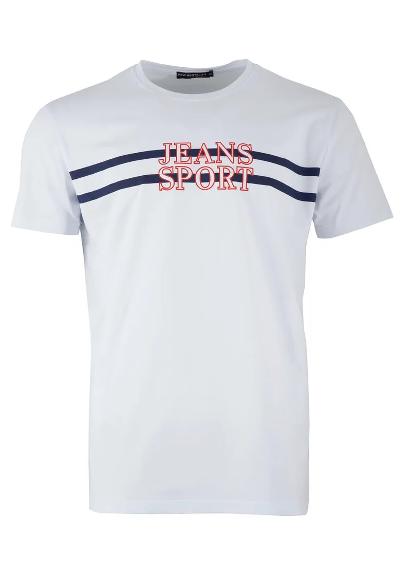 Αντρικό tshirt στάμπα navy. Casual style ΛΕΥΚΟ