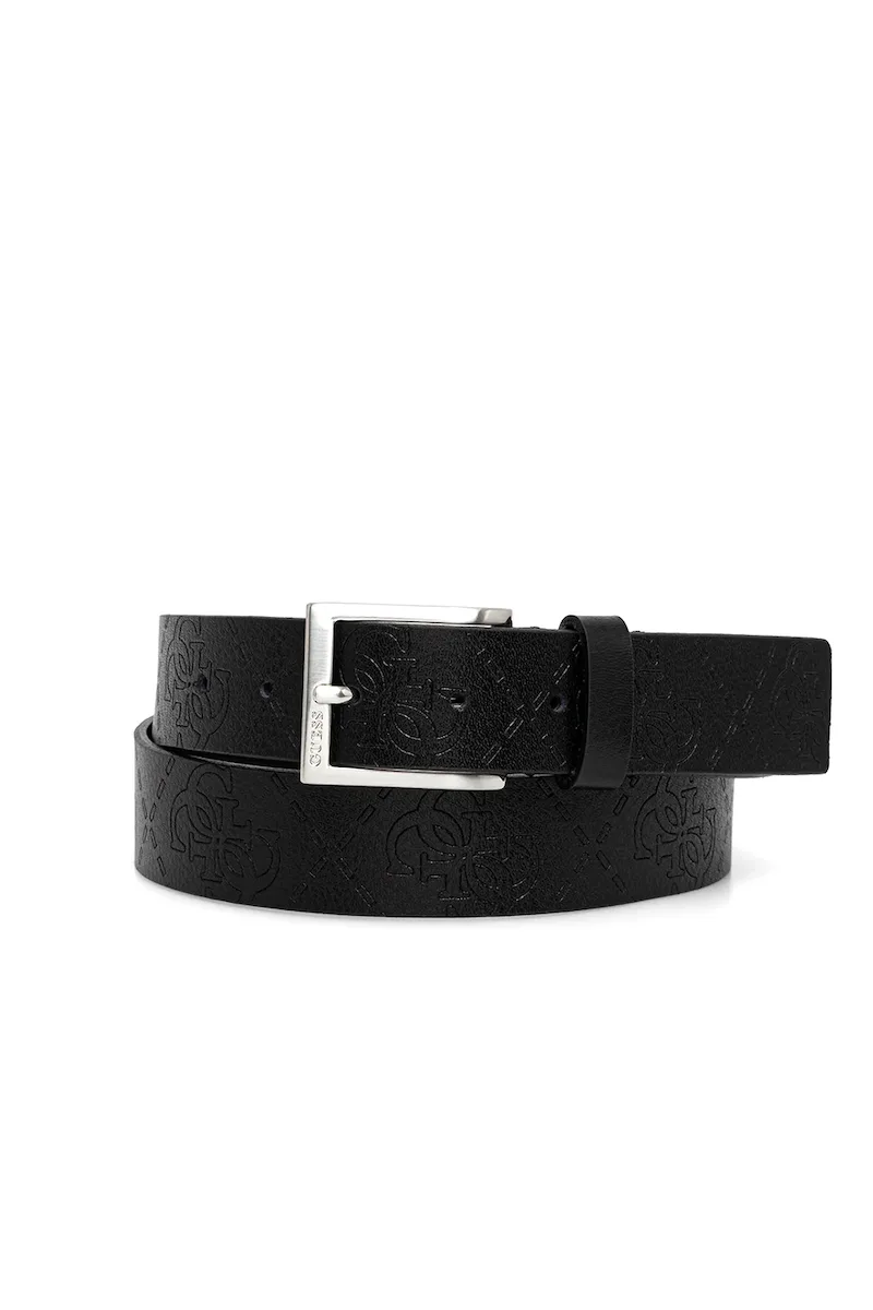 Guess Δερμάτινη Ζώνη Boston Leather Belt BM7851P5435-BLA Μαύρο