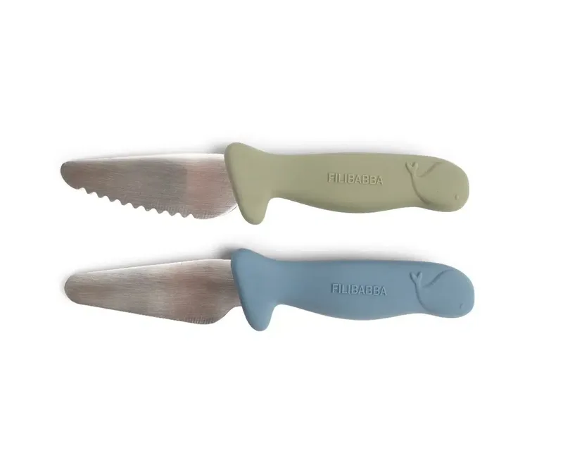 Filibabba Beginner's Cutting Knives 2 Pack Powder Blue & Green