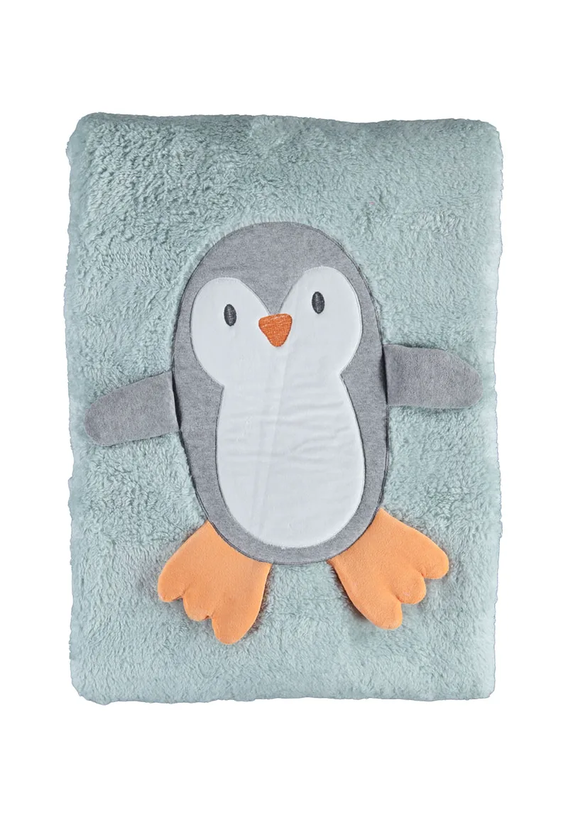 Κουβέρτα βρεφική Cute Penguin Mint 64523F