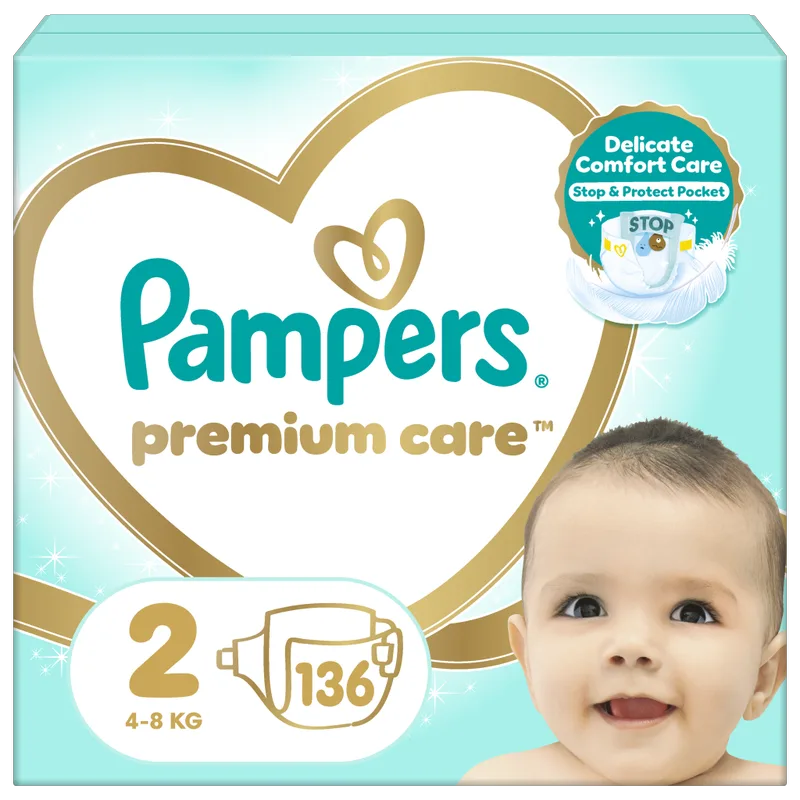 Πάνες Pampers Premium Care Mega Pack Νο2 (4-8kg) 136τεμ