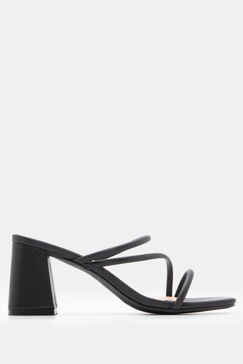 LUIGI DESIGN - Mules με Λουράκια - Μαύρο