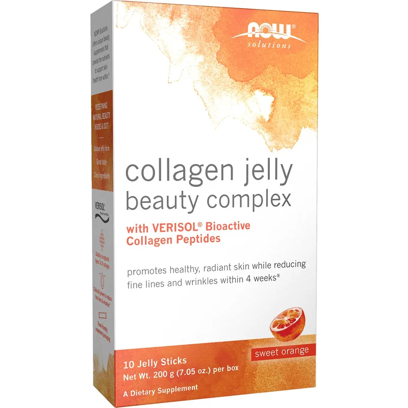 Now Foods Collagen Jelly Beauty Complex, Sweet Πορτοκαλί Jelly Sticks Συμπλήρωμα Διατροφής Πόσιμου Κολλαγόνου με Βιοενεργά Πεπτίδια για την Υποστήριξη Ισχυρών Οστών, Αρθρώσεων & Διατήρηση Υγιούς Επιδερμίδας, με Γεύση Γλυκό Πορτοκάλι 10 Τεμάχια