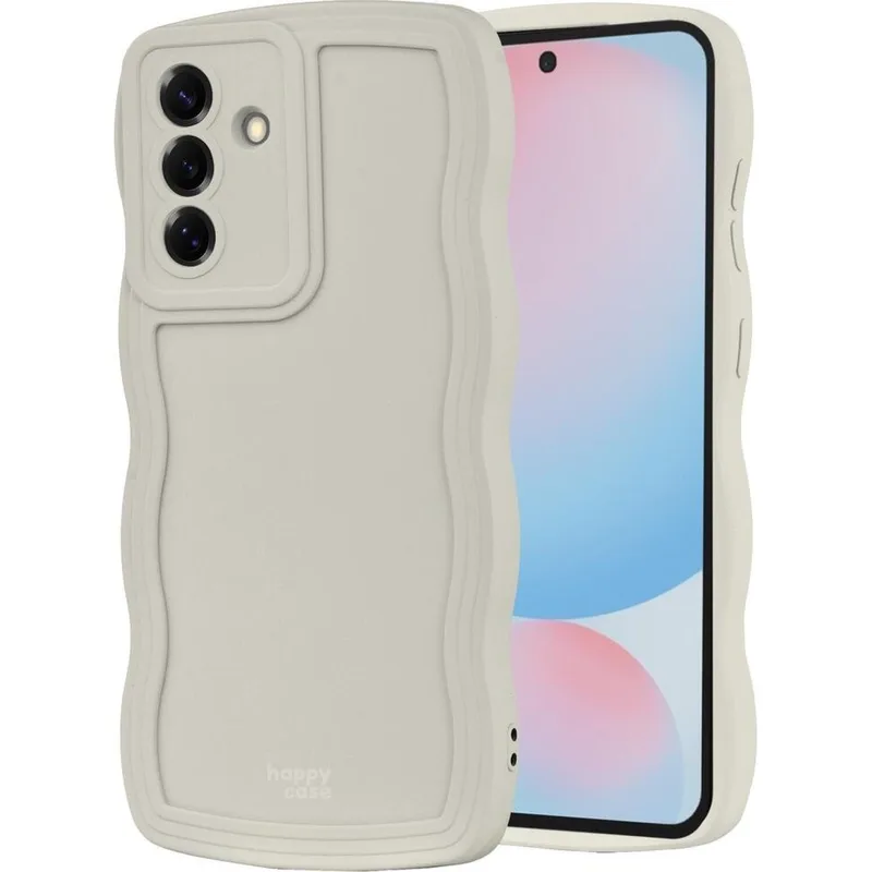 Θήκη Samsung Galaxy S24 FE HappyCase Wavy Σιλικόνης - Μπεζ (8719246478192)