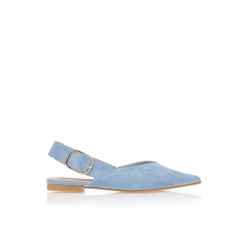 Γόβες slingback σουέτ ΜΠΛΕ