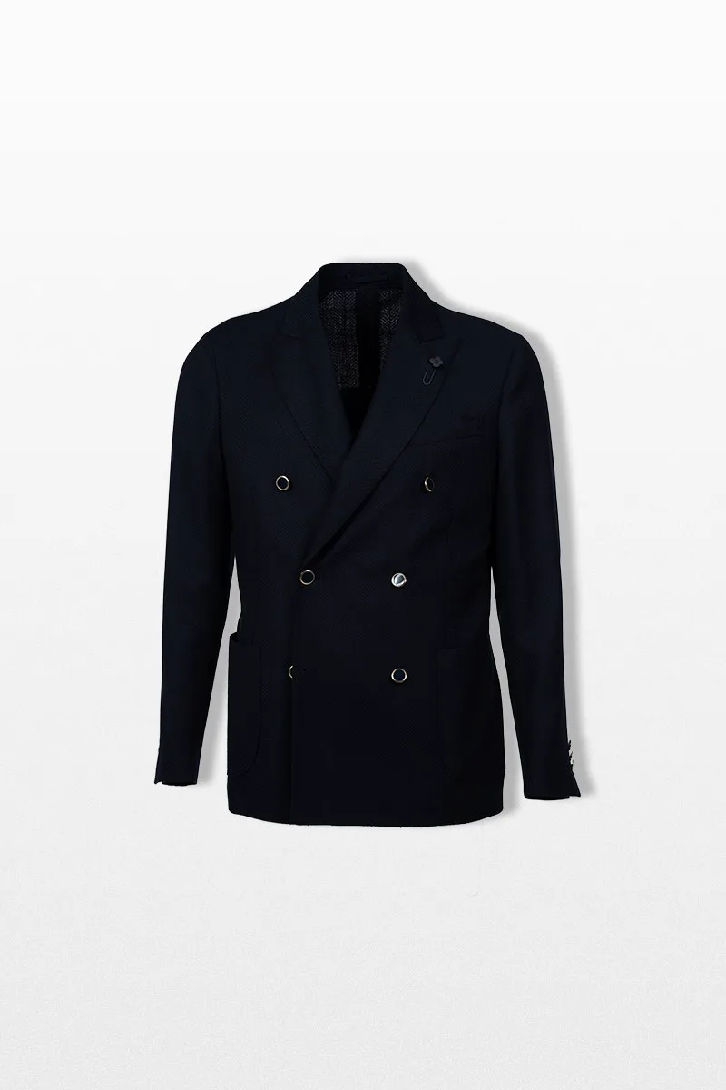 LARDINI Ανδρικό Μαύρο Double Breasted Blazer