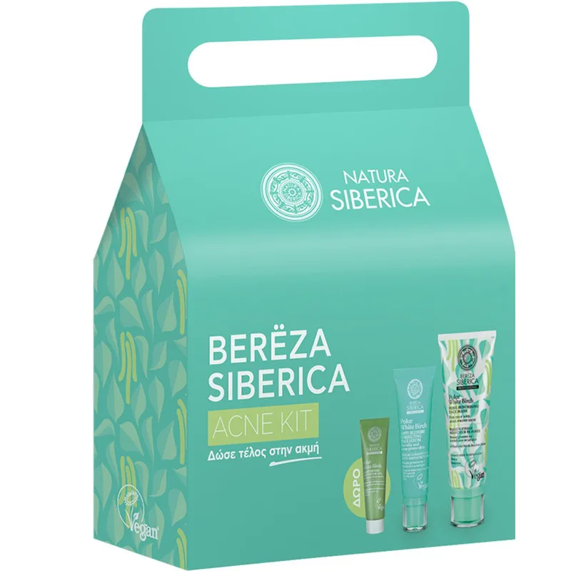 Natura Siberica Promo Polar White Birch Pore-Refining Gel Cleanser for Face 75ml & Anti Blemish Correcting Face Serum 30ml & Δώρο Moisturising Face Cream Gel 30ml,Καθαριστικό Gel Προσώπου για Μείωση των Πόρων & Ορός Προσώπου Κατά των Ερεθισμών & Ενυδ