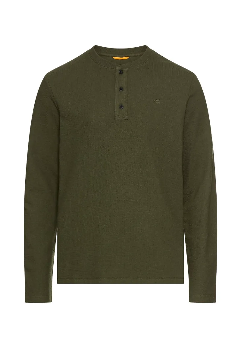 ΑΝΔΡΙΚΗ ΜΠΛΟΥΖΑ CAMEL ACTIVE T-SHIRT M.M. HENLEY ΚΑΝΟΝΙΚΗ ΓΡΑΜΜΗ ΠΡΑΣΙΝΟ