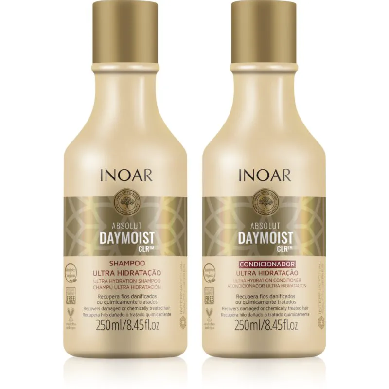 INOAR Absolut Daymoist CLR™ Σετ για ξηρά και βαμμένα μαλλιά 2x250 ml