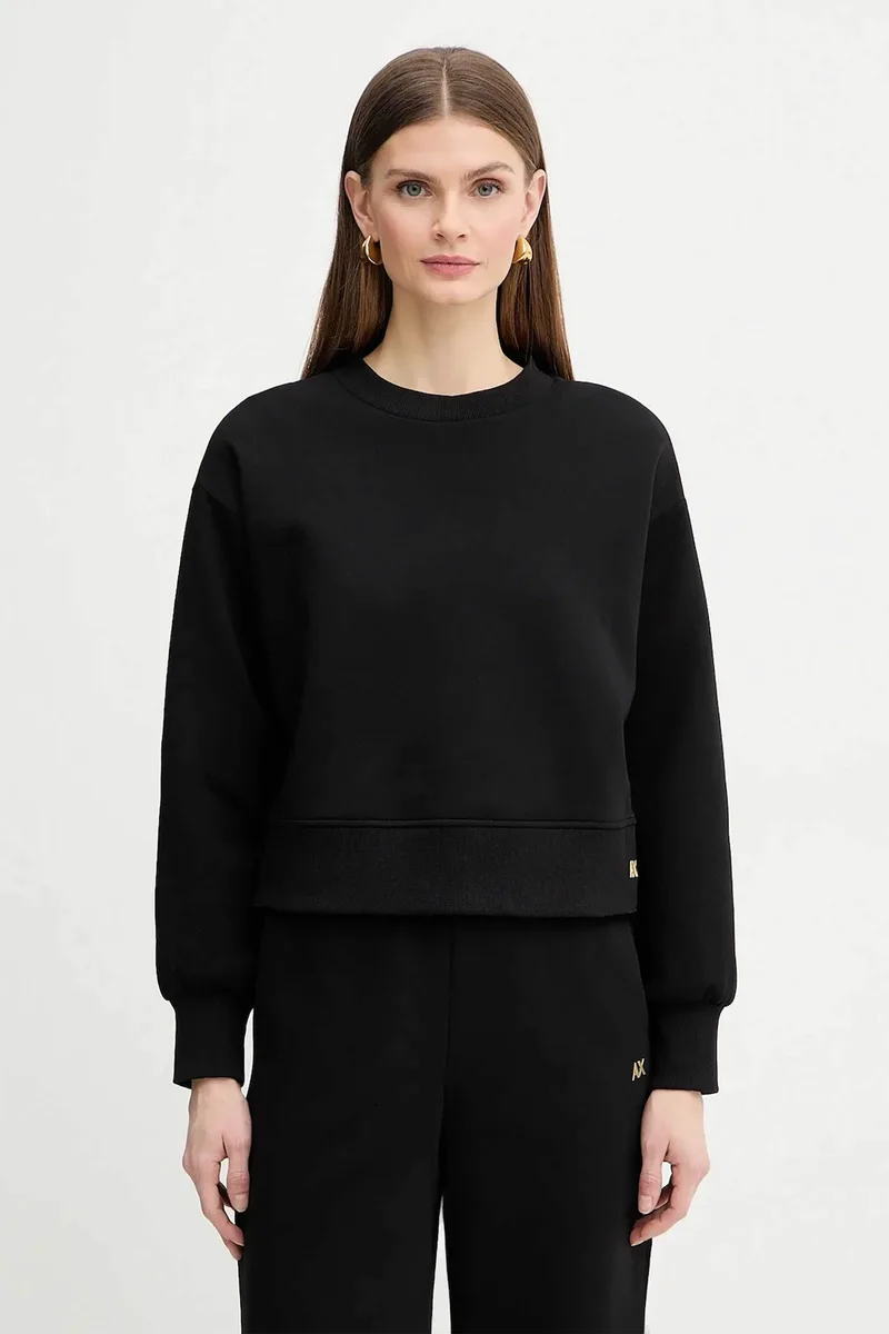 Armani Exchange γυναικεία cropped μπλούζα φούτερ με monogram - XW001828AF10818 Μαύρο