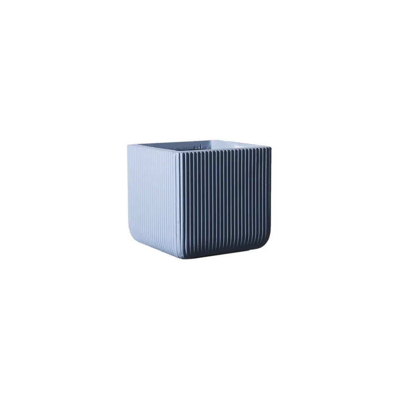 Supergreens Γλάστρα Πήλινη Τετράγωνη ''Stripe'' Μπλε S 24x24x23 εκ.