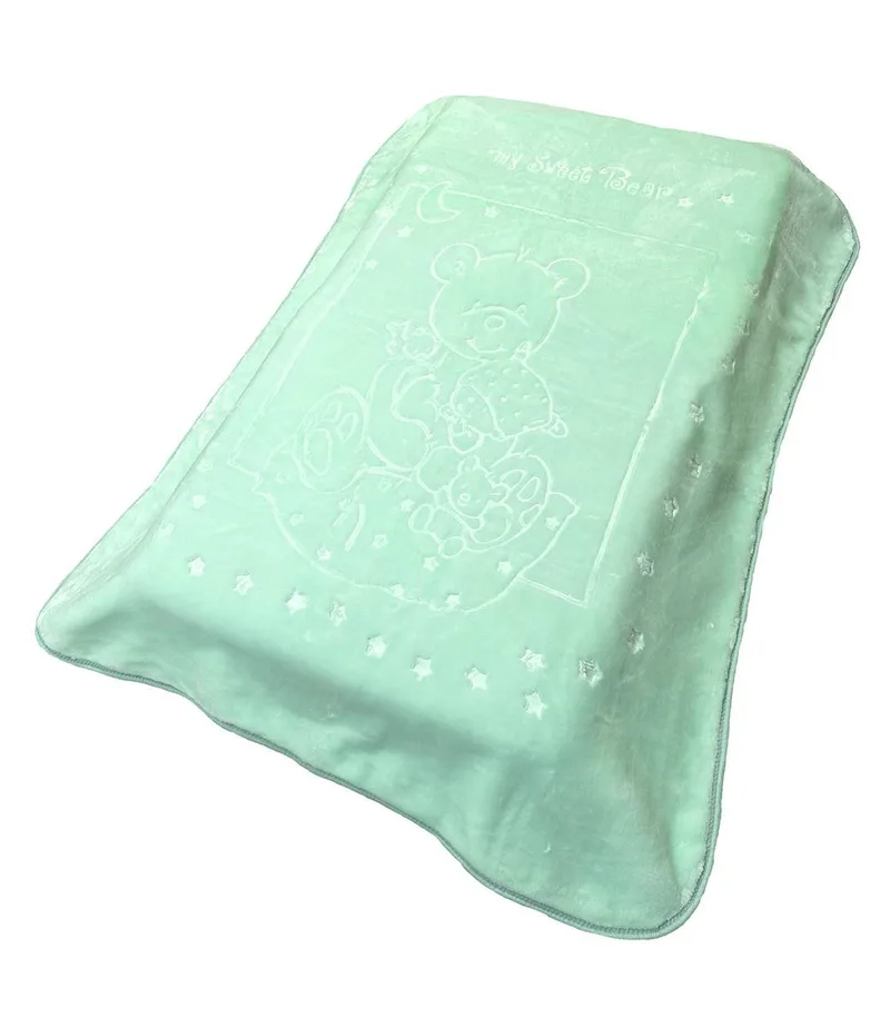 Κουβέρτα Κούνιας Βελουτέ Polyester 110x140εκ. Sweet Bear 15 Mint DimCol (Ύφασμα: Polyester, Χρώμα: Μέντα, Μέγεθος: Κούνιας) - DimCol - 31472748005