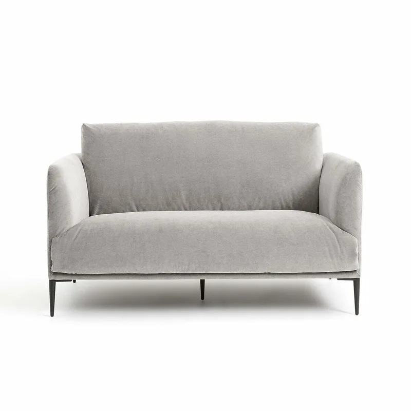 Διθέσιος καναπές από βελούδο stonewashed Oscar Μ103xΠ145xΥ82cm