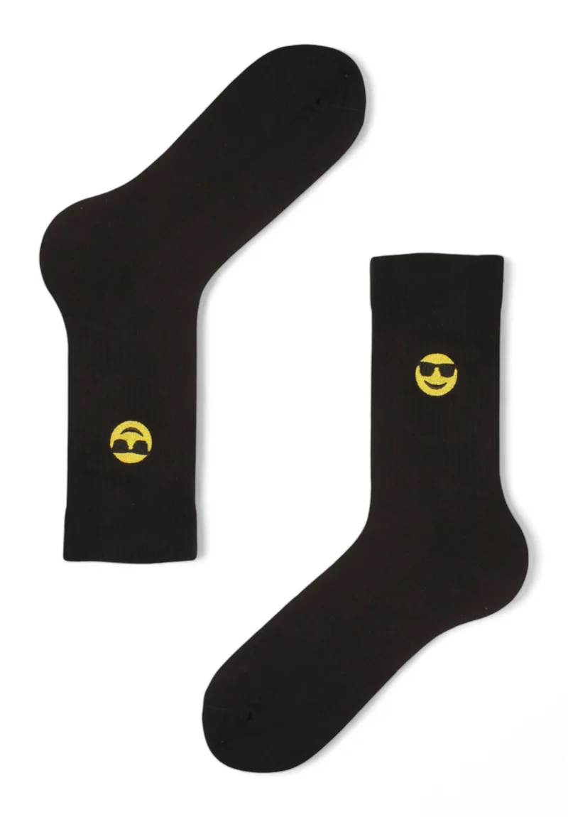 Κάλτσες Unisex Rib με κέντημα Soma So Cool SSU01-1-Μαύρο