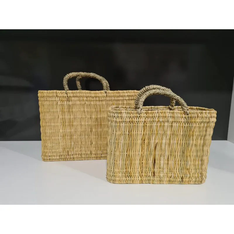 Ψάθινη τσάντα σε φυσικό χρώμα 32x22x13εκ