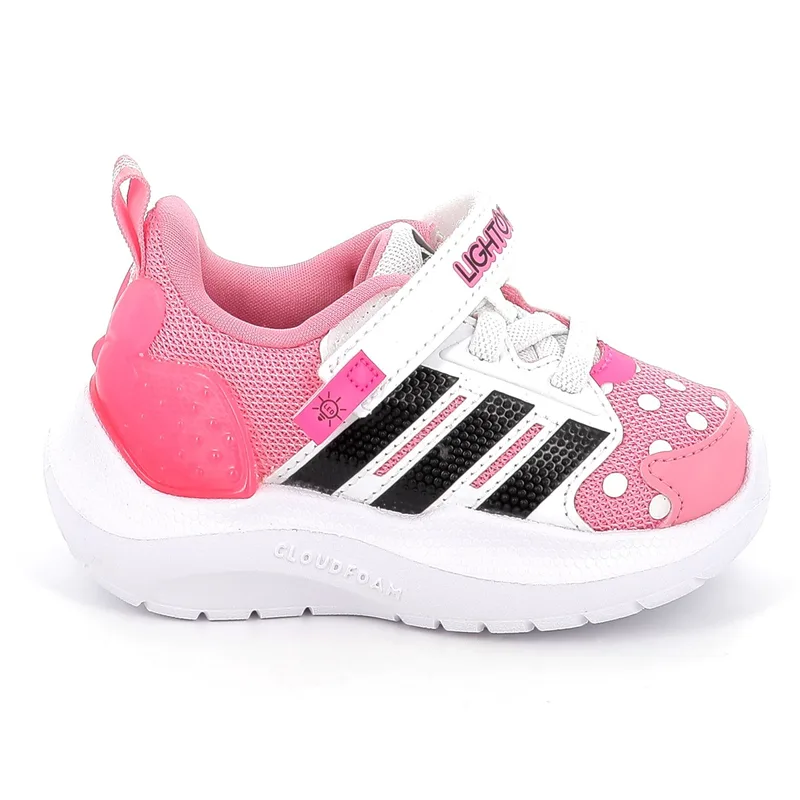 Παιδικό Αθλητικό Παπούτσι για Κορίτσι Adidas Lightorama Rnr Minnie El με On-Off Φωτάκια Χρώματος Ροζ HQ9193