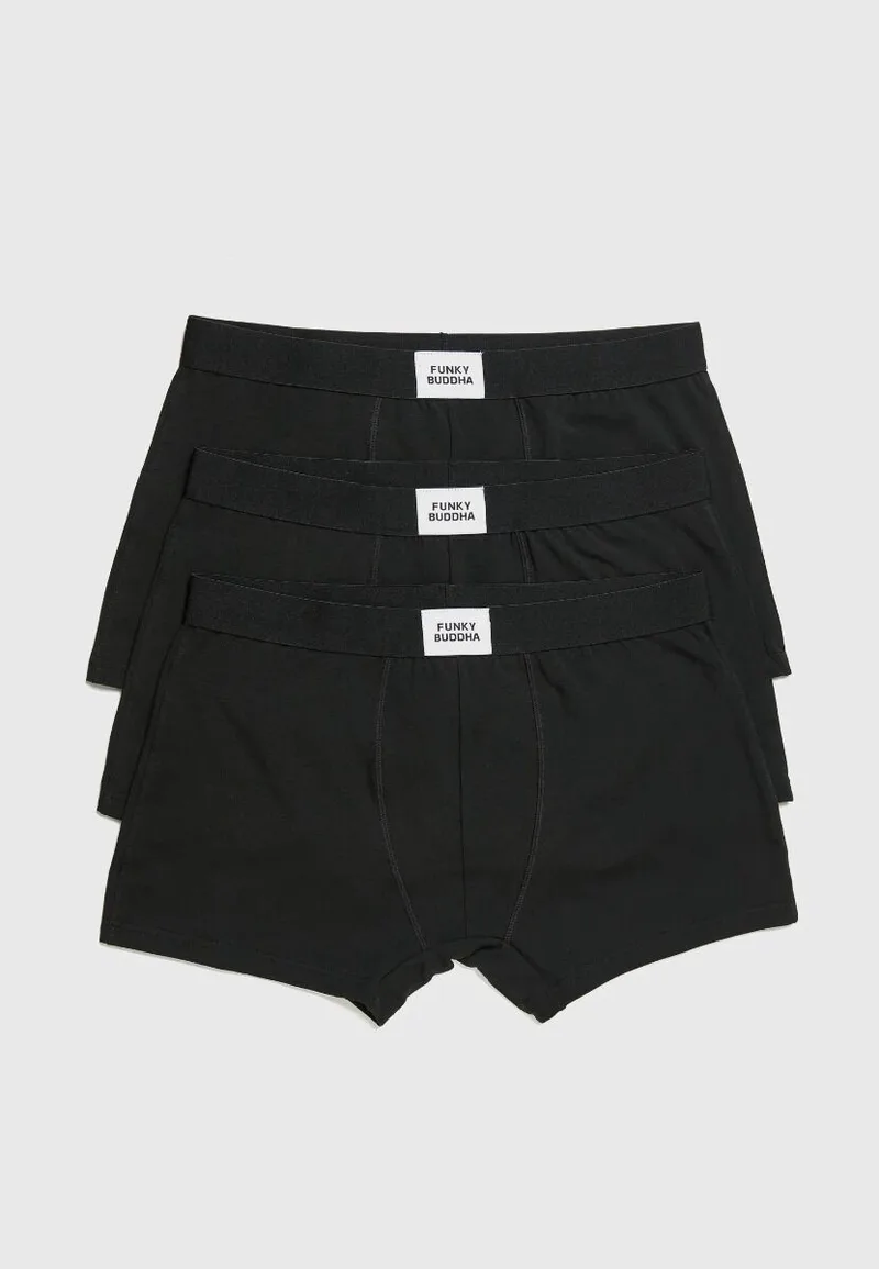 Funky Buddha Εσώρουχα boxer (3-pack) FBM013-080-10 Μαύρο
