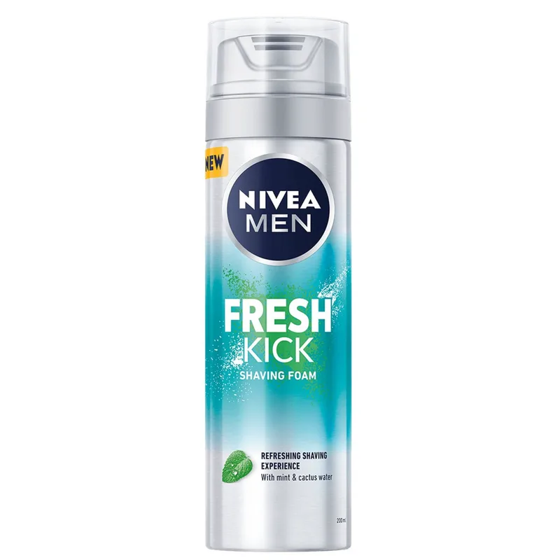 Nivea Men Fresh Kick Shaving Foam Αναζωογονητικός Αφρός Ξυρίσματος με Εκχύλισμα Μέντας 200ml
