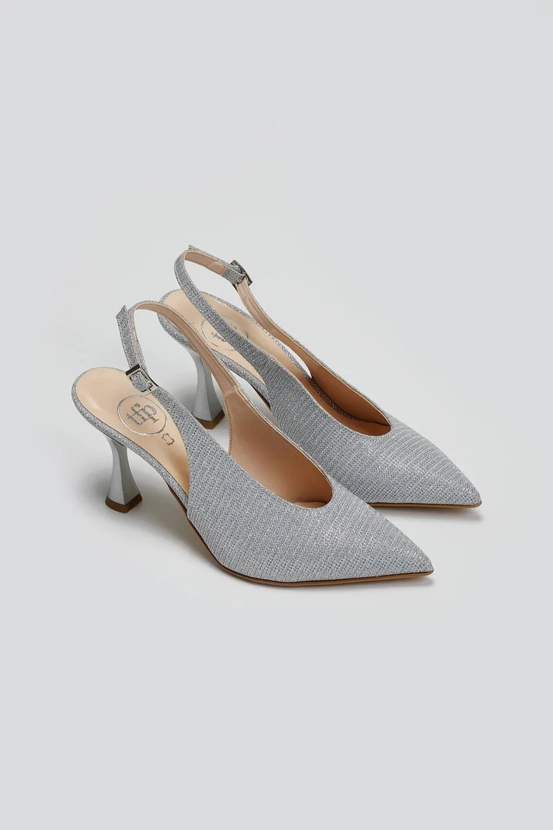 TFP Pointed Slingback Pumps - 803 - Silver