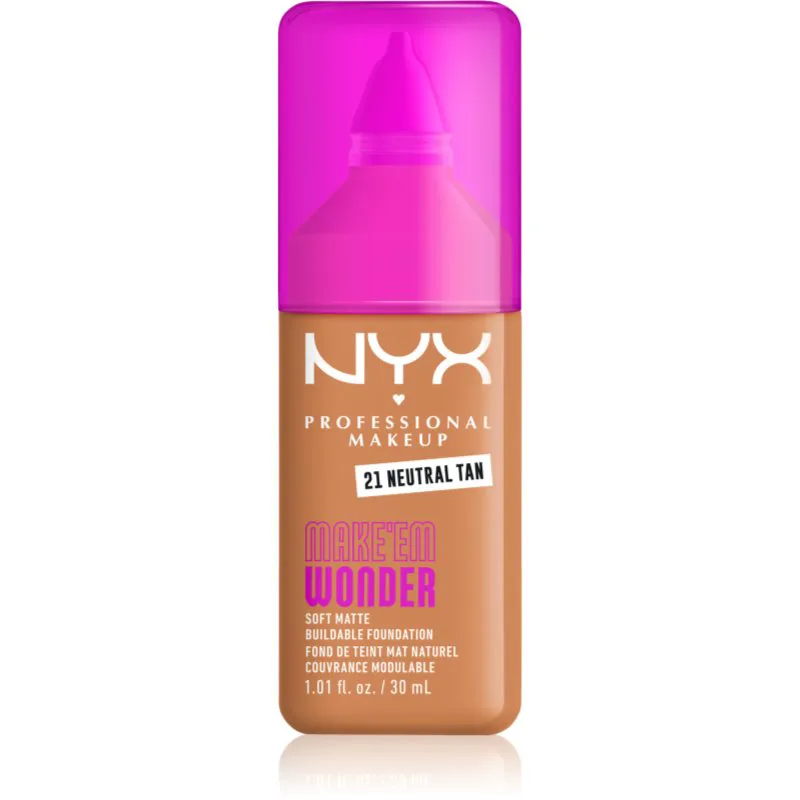 NYX Professional Makeup Make ‘Em Wonder ελαφρύ ματ μεικ απ απόχρωση 21 Neutral Tan 30 ml